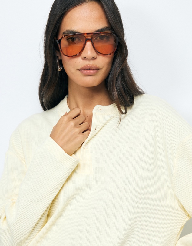 AERE - Oversized Cotton Henley Tee