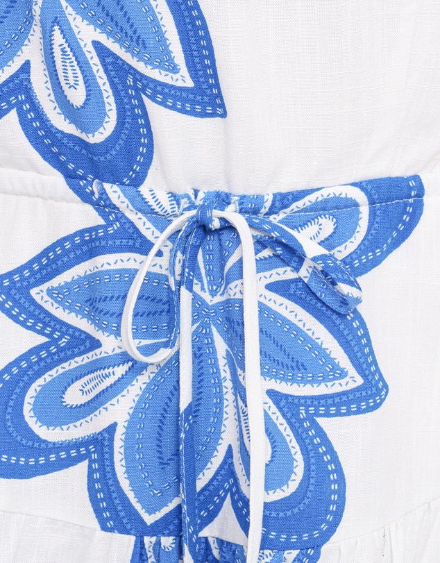 Petal & Pup - Delphine One Shoulder Playsuit - White Blue