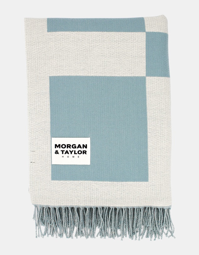 Morgan & Taylor - Archie Throw Blanket in Beige and Light Blue