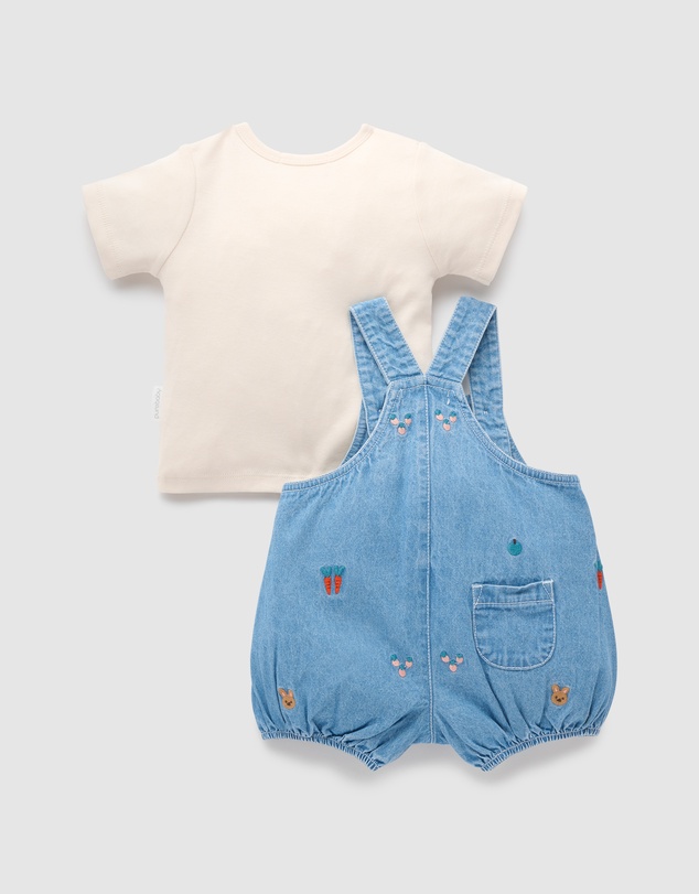 Purebaby - Bunny Garden Overall Set-Kids-Babies
