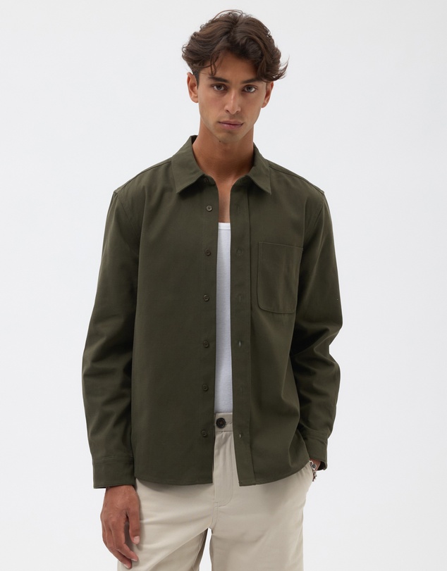 AERE - Brushed Organic Cotton Overshirt