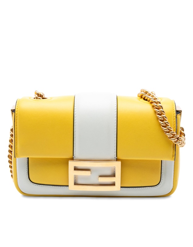 Pre-Loved by Azura Reborn - Pre-Loved Mini Bicolor Nappa Apolo Chain Baguette Shoulder Bag