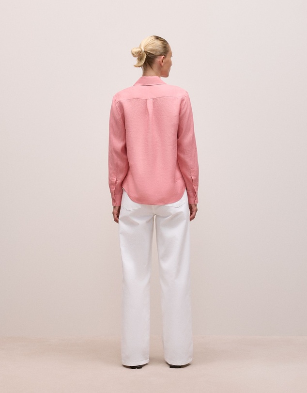 Trenery - Linen Classic Shirt in Dusty Rose