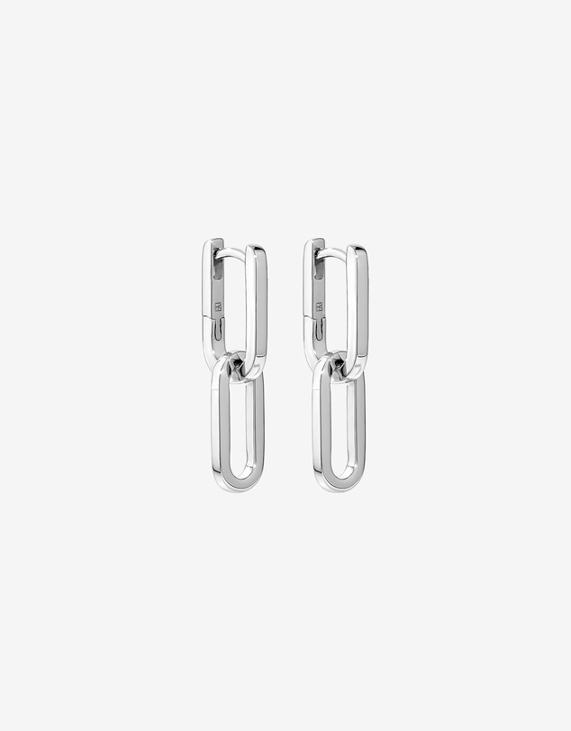 Michael Hill - Paperclip Link Drop Huggie Earrings in Sterling Silver