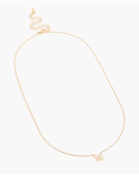 Lovisa - Waterproof Gold Plated Stainless Steel Cubic Zirconia Mini Butterfly Necklace