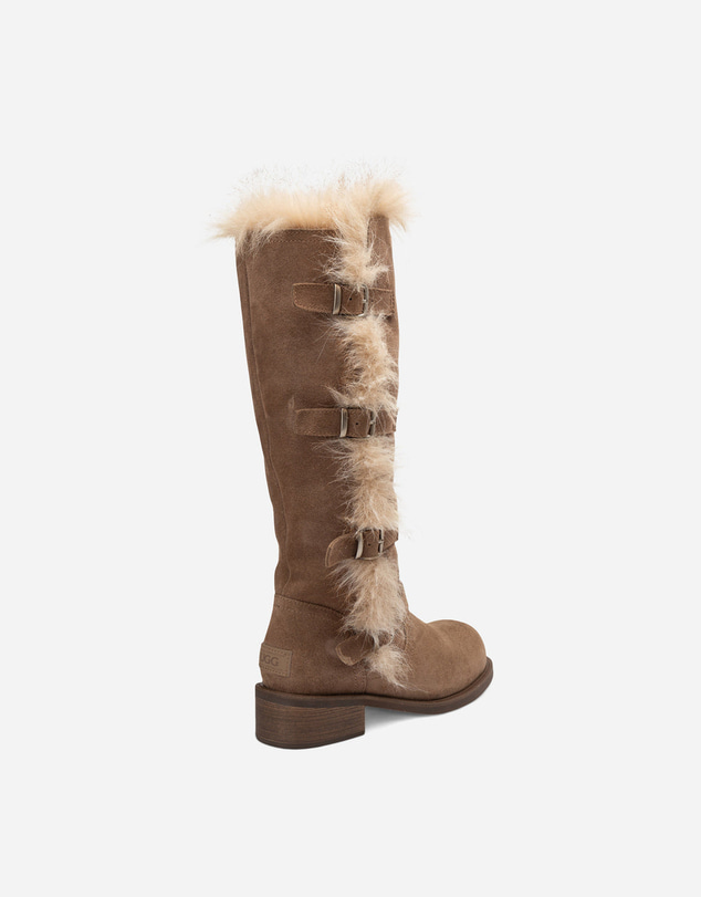 Ozwear Connection Uggs - UGG Fur Trim Buckle Long Boot