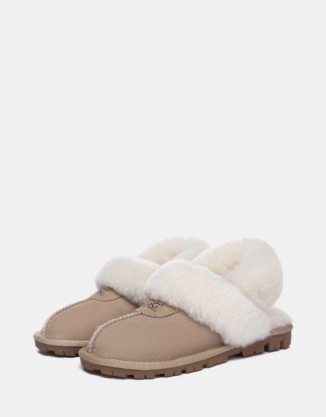 EVERAU - Australian Shepherd Ugg Waffle Fluffy Double Faced Sheepskin Upper House Shoes