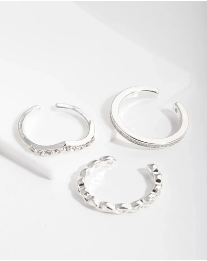 Lovisa - Silver Diamante Band Toe Ring Pack