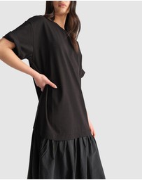 Decjuba - D-Luxe Drop Waist Nylon Dress