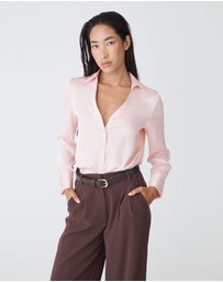 Forcast - Lila V-neck Satin Blouse