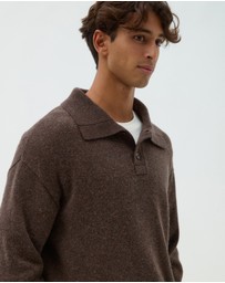 AERE - Wool Blend Oversized Collar Polo