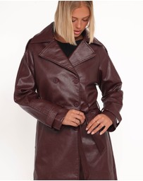 Petal & Pup - Vita Faux Leather Jacket - Burgundy