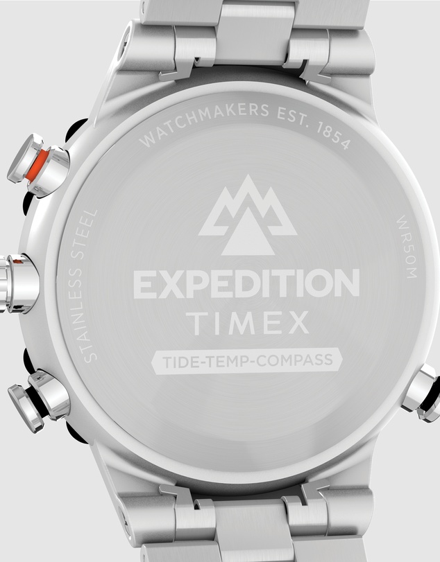 TIMEX - Expedition Tide-Temp-Compass 45mm Stainless Steel Bracelet Watch