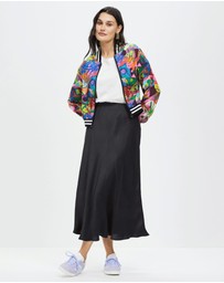 The Social Outfit - Revel Bias Cut Skirt - Onyx
