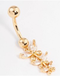 Lovisa - Gold Plated Surgical Steel Triangular Butterfly Drop Belly Ring
