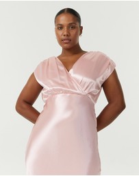 Third Form - Satin Cross Over Gather Dress