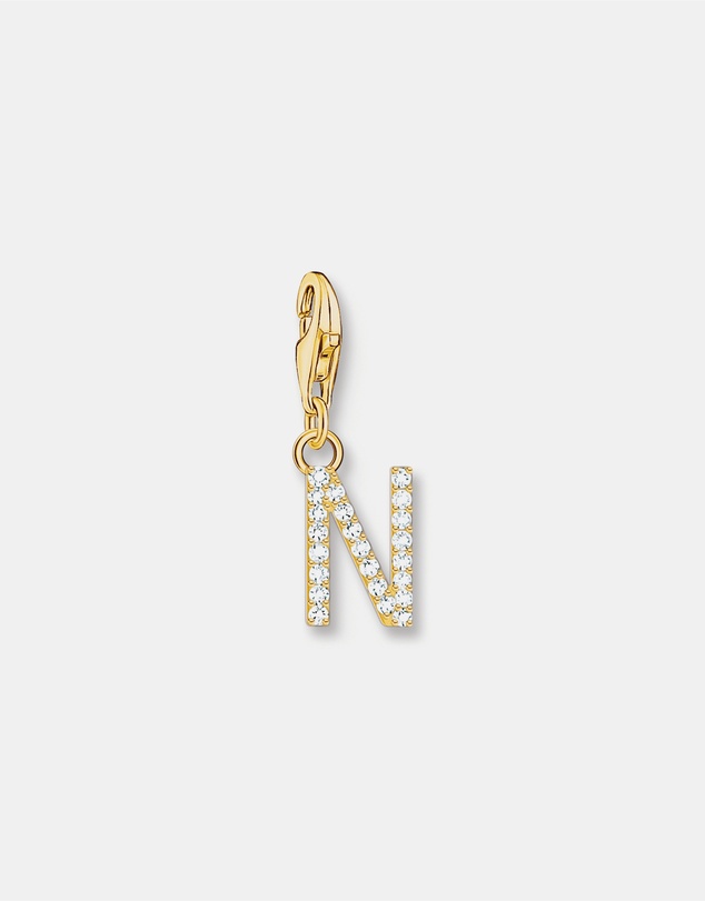 THOMAS SABO - Charm Pendant Letter N Gold Plated