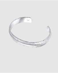 Kuzzoi - ICONIC EXCLUSIVE - Bracelet Male Bangle Feather 925 Sterling Silver