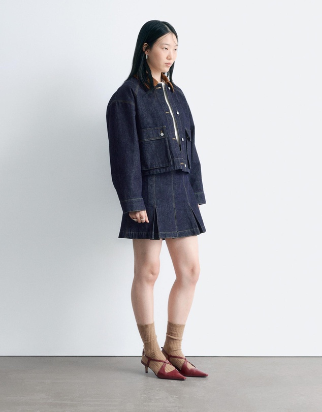 & Other Stories - Short Cord-Collar Denim Jacket