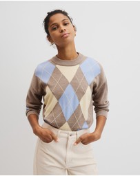 Country Road - Merino Long Sleeve Argyle Knit