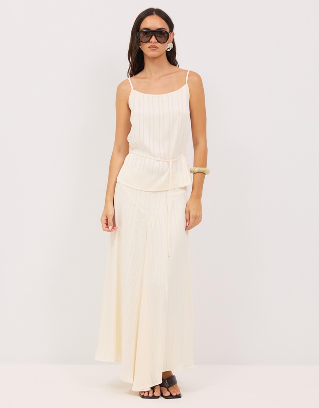 Calli - Sayer Satin Boat Neck Top