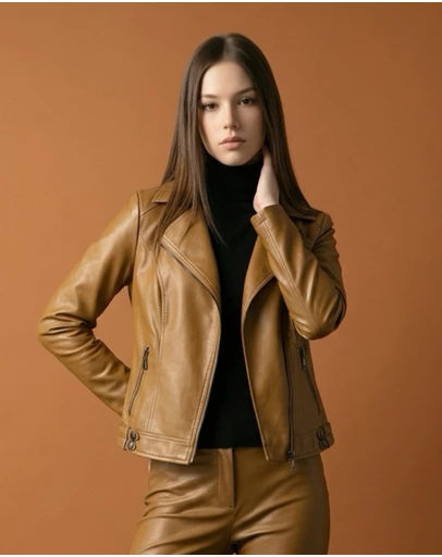 Mossée - Anna Classic Biker Style Leather Jacket