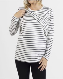 Angel Maternity - Leonie Maternity/ Nursing Stripe Top