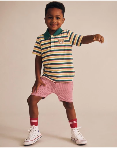 Huxbaby - Hux Stripe Polo Tee - Babies-Kids