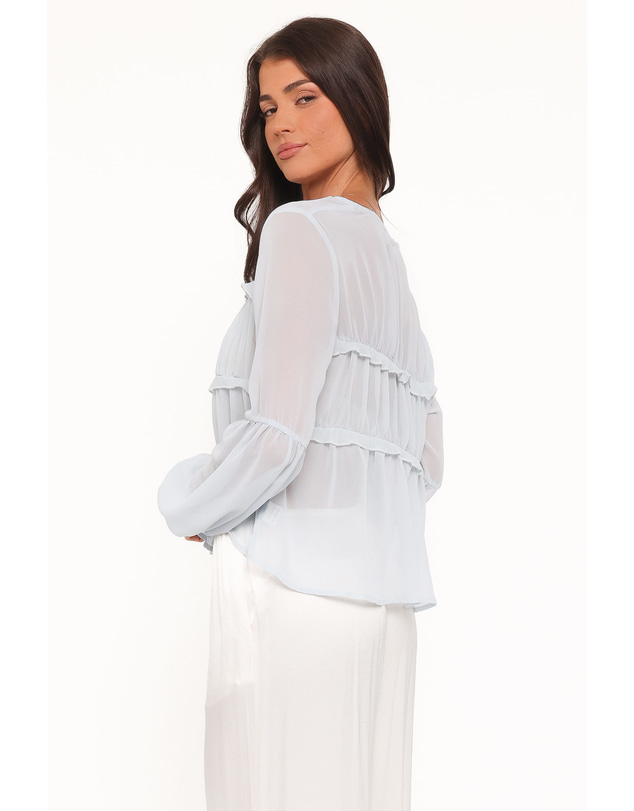 Petal & Pup - Chiaro Sheer Top - Light Blue