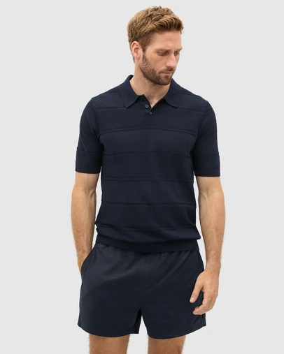 Seed Heritage - Self Stripe Knit Polo