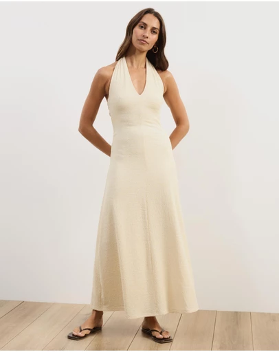 Atmos&Here - Gabi Halter Textured Midi Dress