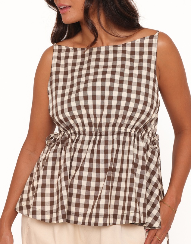 Petal & Pup - Rory Top - Brown Gingham