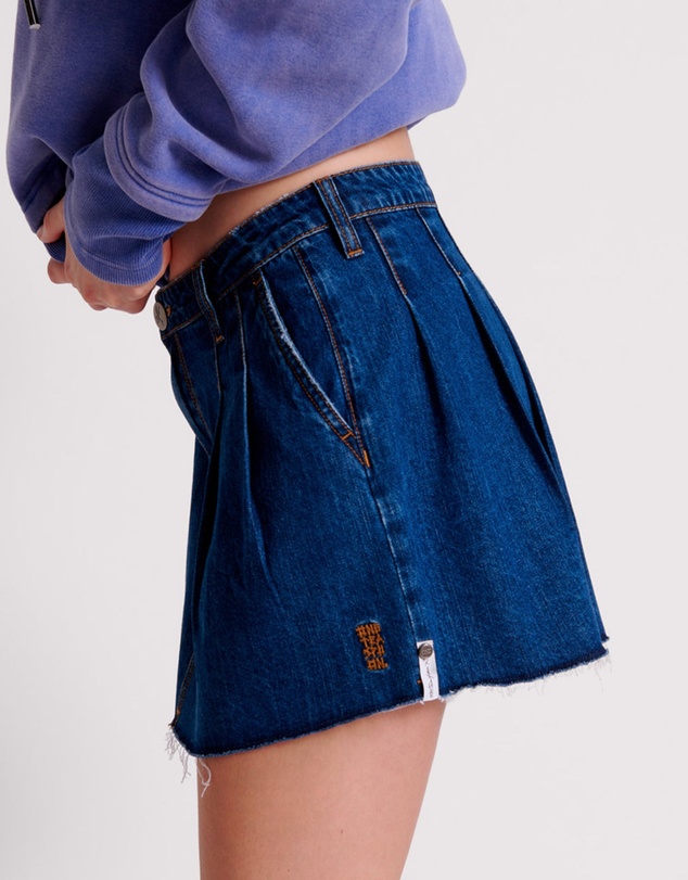 ONE TEASPOON - Bluemoon Pleated Micro Mini Denim Skirt