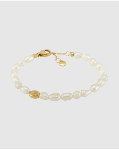 Skagen - Agnethe Pearl Gold Tone Bracelet
