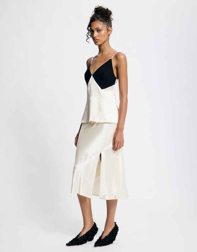 Lover - Margot Satin Midi Skirt