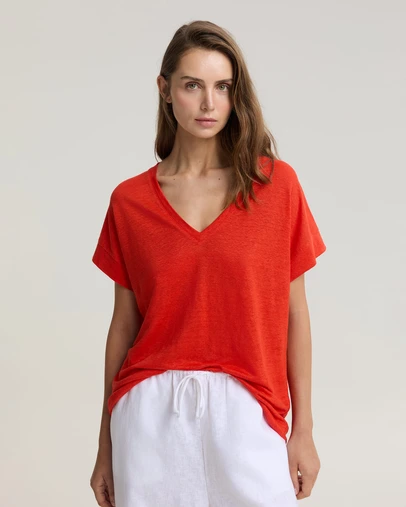 Sportscraft - Tonia V Neck Linen Tee