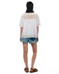THE TALES - Ravello Linen Crochet Camp Shirt