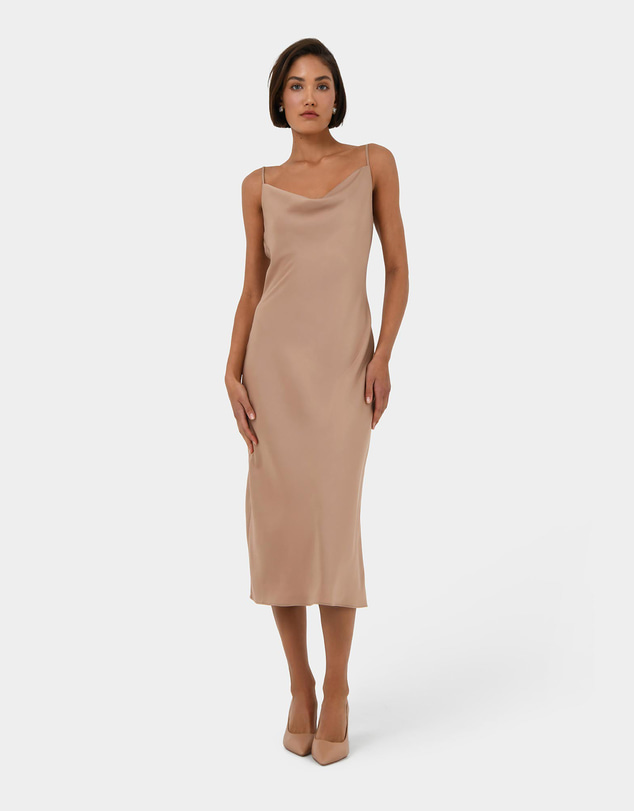 Forcast - Joy Satin Cowl Neck Dress