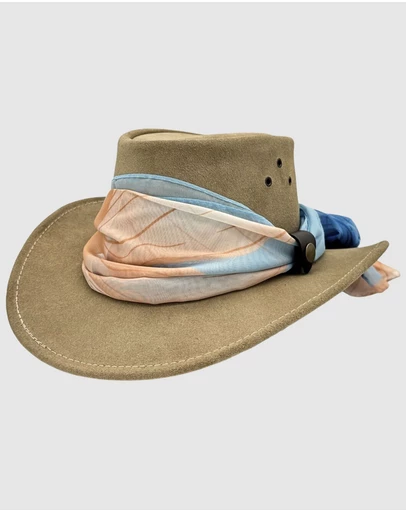 Jacaru - Jacaru 1020 Jillaroo Suede Leather Hat with scarf