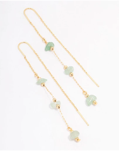Lovisa - Gold Plated Semi-Precious Trio Stone Drop Earrings