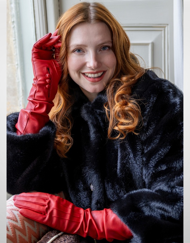 DENTS - Three-Point Long Opera Length Leather Gloves