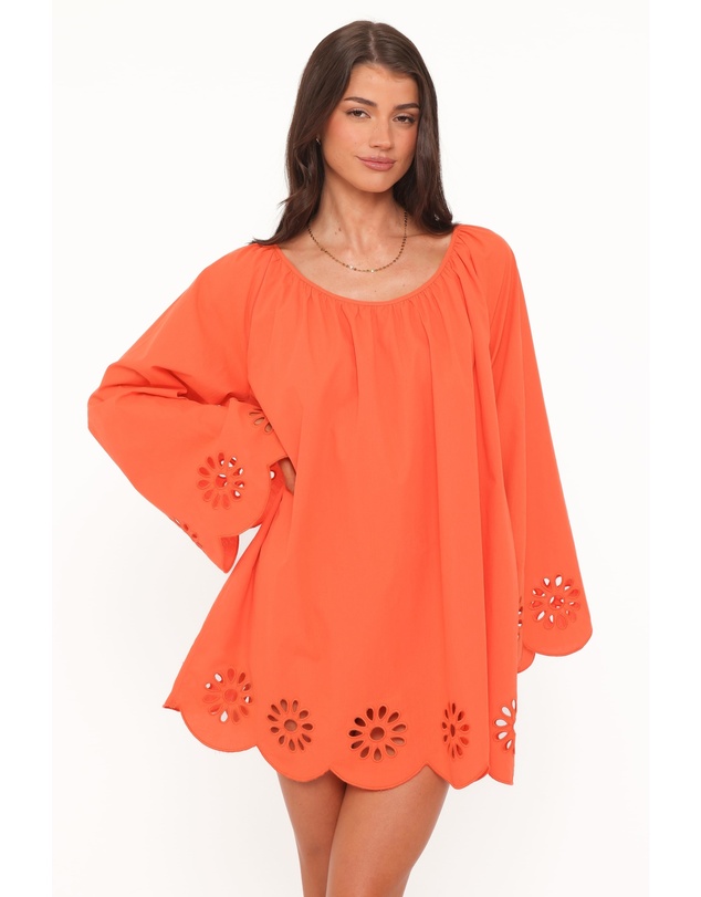 Petal & Pup - Tampa Long Sleeve Mini Dress - Orange