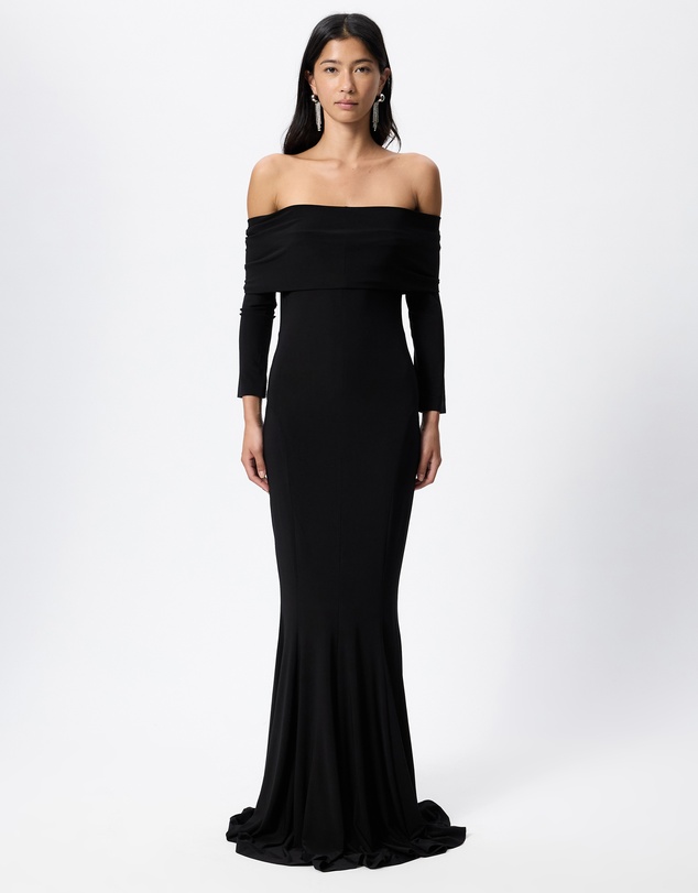 Norma Kamali - 3/4 Sleeve Cowl Neck Fishtail Gown