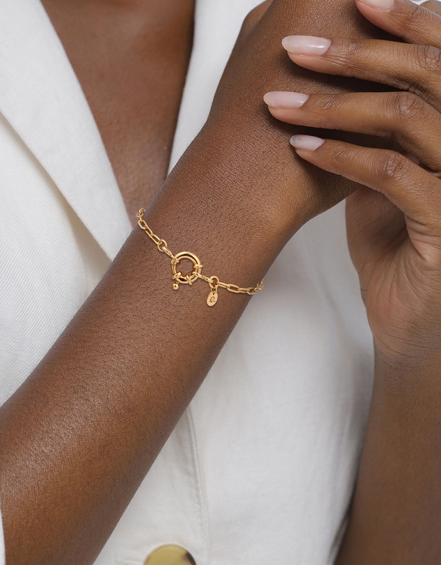 Elli Jewelry - Bracelet Long Link Chain 925 Sterling Silver Gold-Plated
