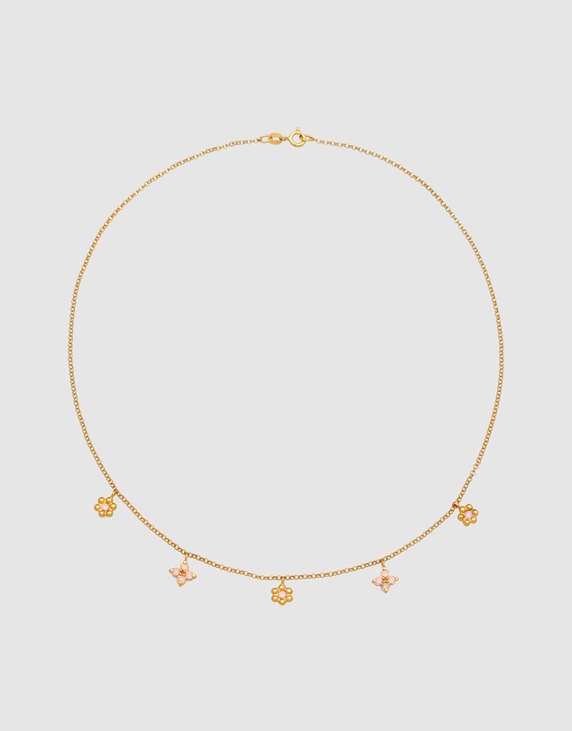 Elli Jewelry - Floral Kids Necklace in Gold-Plated 925 Silver