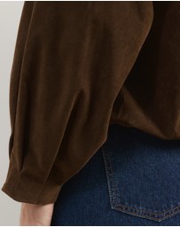 Atmos&Here Curvy - Ruby Faux Suede Bomber Jacket
