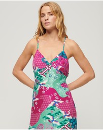 Superdry - Printed Midi Slip Cami Slim Fit Dress