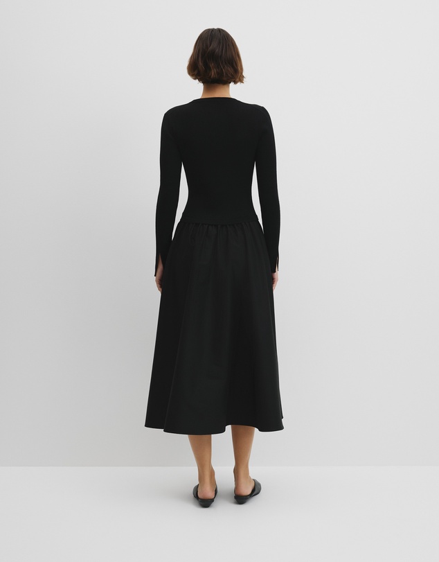 Country Road - Long Sleeve Mix Media Knit Dress