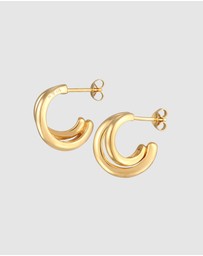 Elli Jewelry - Earrings Earrings Stud Crossover Spiral 925 Sterling Silver Gold Plated