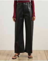 Atmos&Here - Laura Leather Look Straight Leg Pants